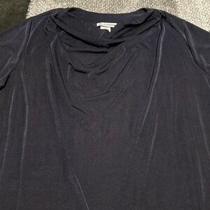 Navy draped neck short sleeve blouse size 4x